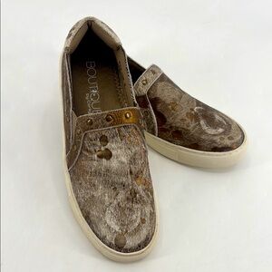 Boutique by Corkeys NEW Pine Top Bronze Cowhide Leather Slip-On Sneakers NWOT